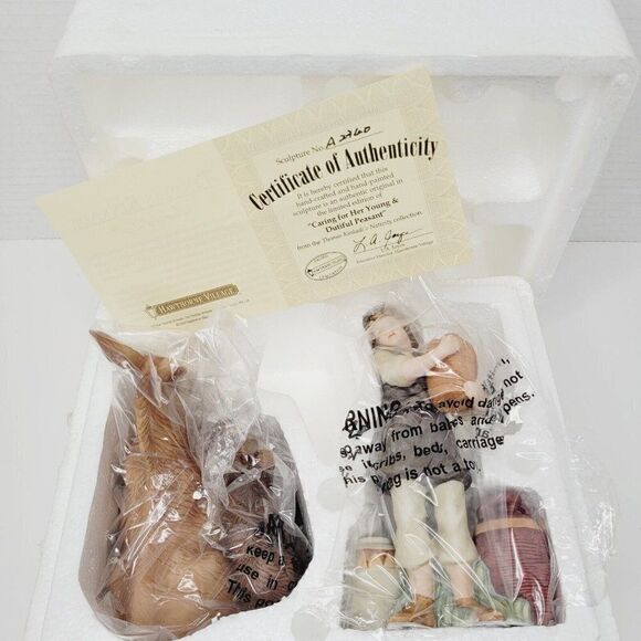 Thomas Kinkade Caring For Her Young & Dutiful Peasant Figurines Nativity 2004 - Picture 9 of 10